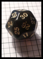 Dice : Dice - 30D - Koplow Black with Gold Numerals - FA collection buy Dec 2010